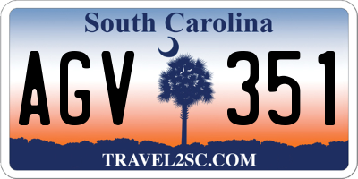 SC license plate AGV351