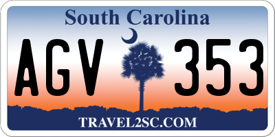 SC license plate AGV353