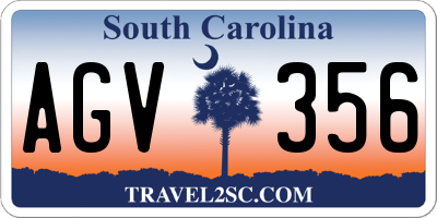 SC license plate AGV356