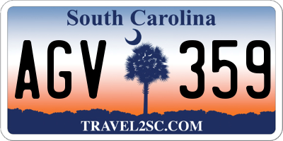 SC license plate AGV359
