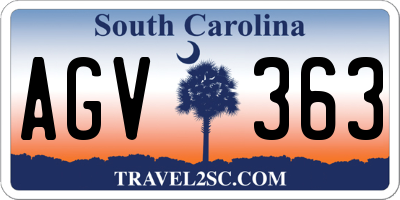 SC license plate AGV363