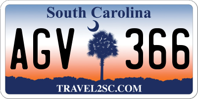 SC license plate AGV366