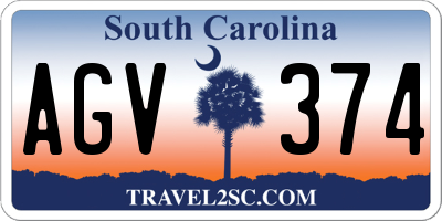 SC license plate AGV374