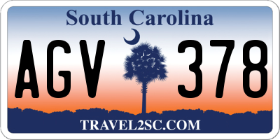 SC license plate AGV378