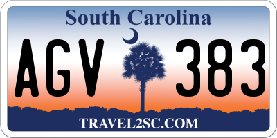 SC license plate AGV383