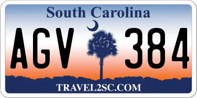 SC license plate AGV384