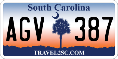 SC license plate AGV387