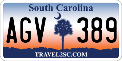 SC license plate AGV389