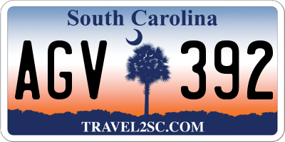 SC license plate AGV392
