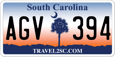 SC license plate AGV394