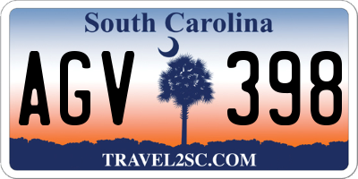 SC license plate AGV398