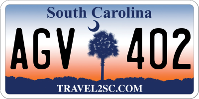 SC license plate AGV402