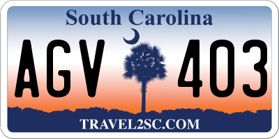 SC license plate AGV403
