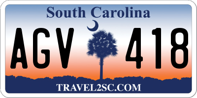 SC license plate AGV418