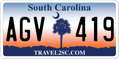 SC license plate AGV419