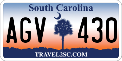 SC license plate AGV430