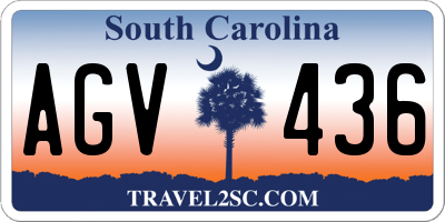 SC license plate AGV436