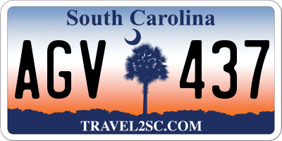 SC license plate AGV437