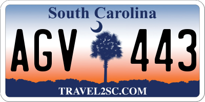 SC license plate AGV443