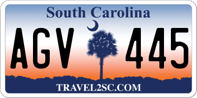 SC license plate AGV445