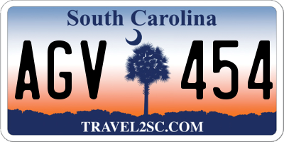 SC license plate AGV454