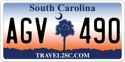SC license plate AGV490