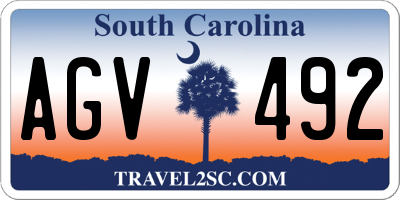 SC license plate AGV492