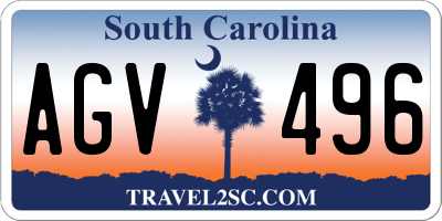 SC license plate AGV496