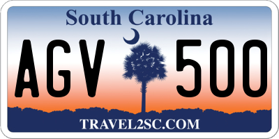 SC license plate AGV500