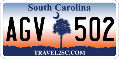 SC license plate AGV502