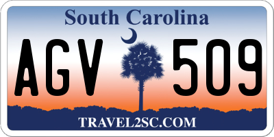 SC license plate AGV509