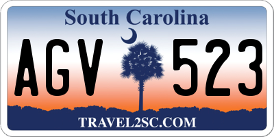 SC license plate AGV523