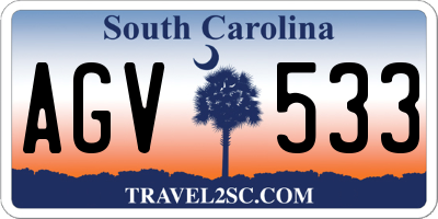 SC license plate AGV533