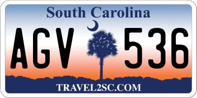 SC license plate AGV536
