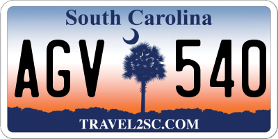 SC license plate AGV540
