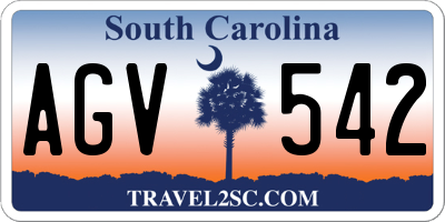 SC license plate AGV542