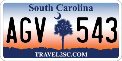SC license plate AGV543
