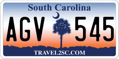 SC license plate AGV545