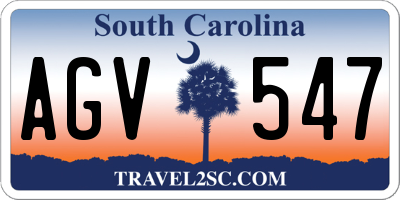 SC license plate AGV547
