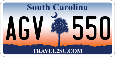 SC license plate AGV550