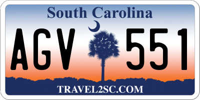SC license plate AGV551