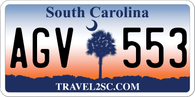 SC license plate AGV553