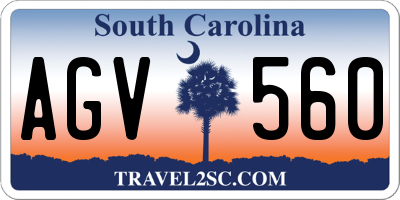 SC license plate AGV560