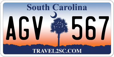 SC license plate AGV567