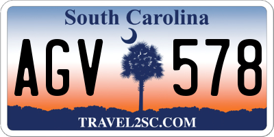 SC license plate AGV578