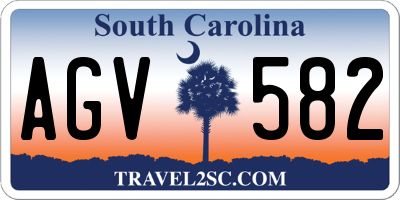 SC license plate AGV582