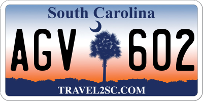 SC license plate AGV602