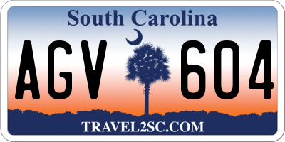 SC license plate AGV604