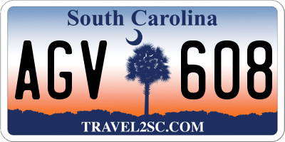 SC license plate AGV608