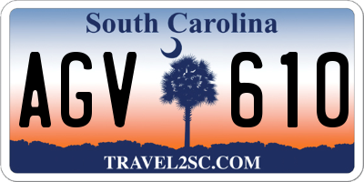 SC license plate AGV610